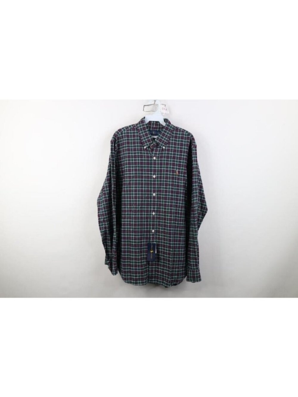 Deadstock New Ralph Lauren Mens Large Oxford Collared Button Down Shirt Plaid